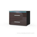 2 Drawers UV Night Table With Led Lighting